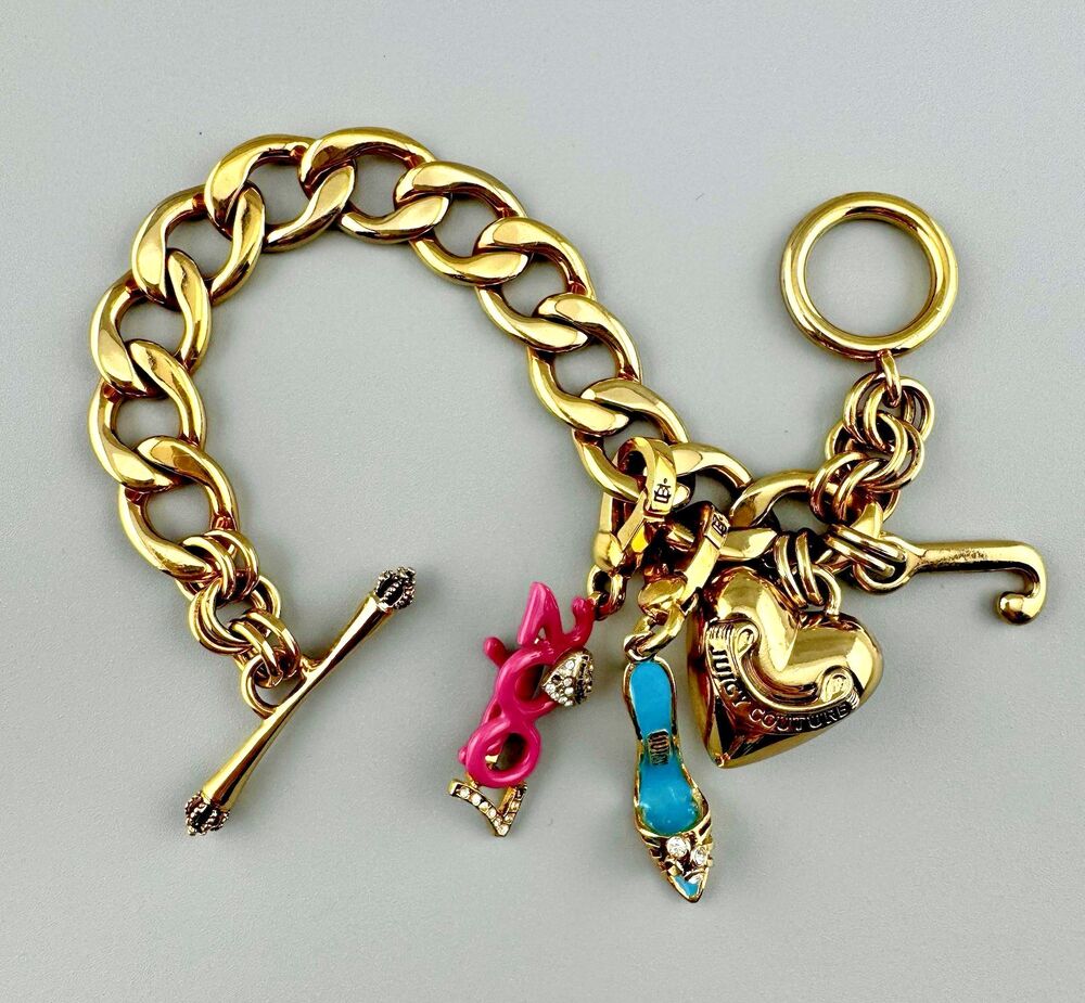 Juicy Couture Vintage Y2K Charm Bracelet Articulated Sunglasses High Heel